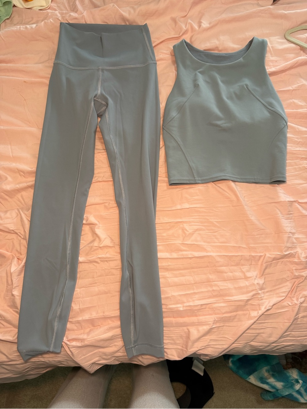 lululemon athletica blue High-Rise Leggings & Cropped Tank Set